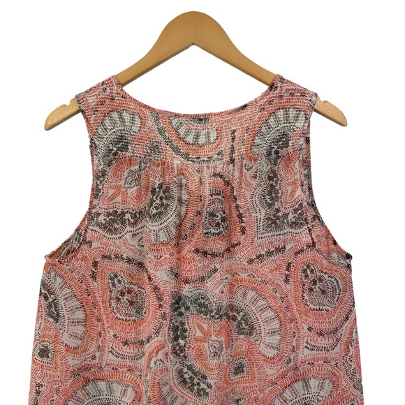 JOIE Silk Tank Top Flowy V-Neck Paisley Print D8 - Picture 6 of 8